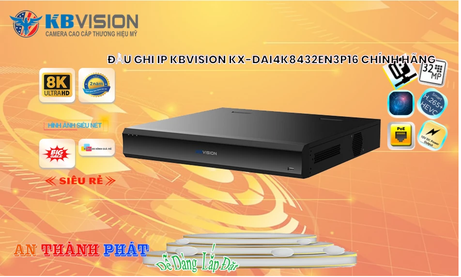 KBvision KX-DAi4K8432EN3P16 Sắc Nét ✔️ KBvision KX-DAi4K8432EN3P16 Sắc Nét ✔️