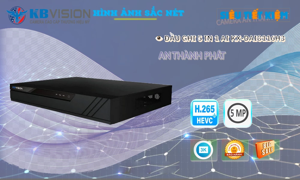 KX-DAi8116H3 Đầu Thu KBvision KX-DAi8116H3 Đầu Thu KBvision