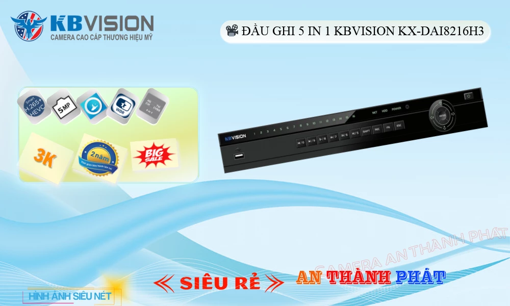 Đầu ghi KBvision KX-DAi8216H3 Tiết Kiệm