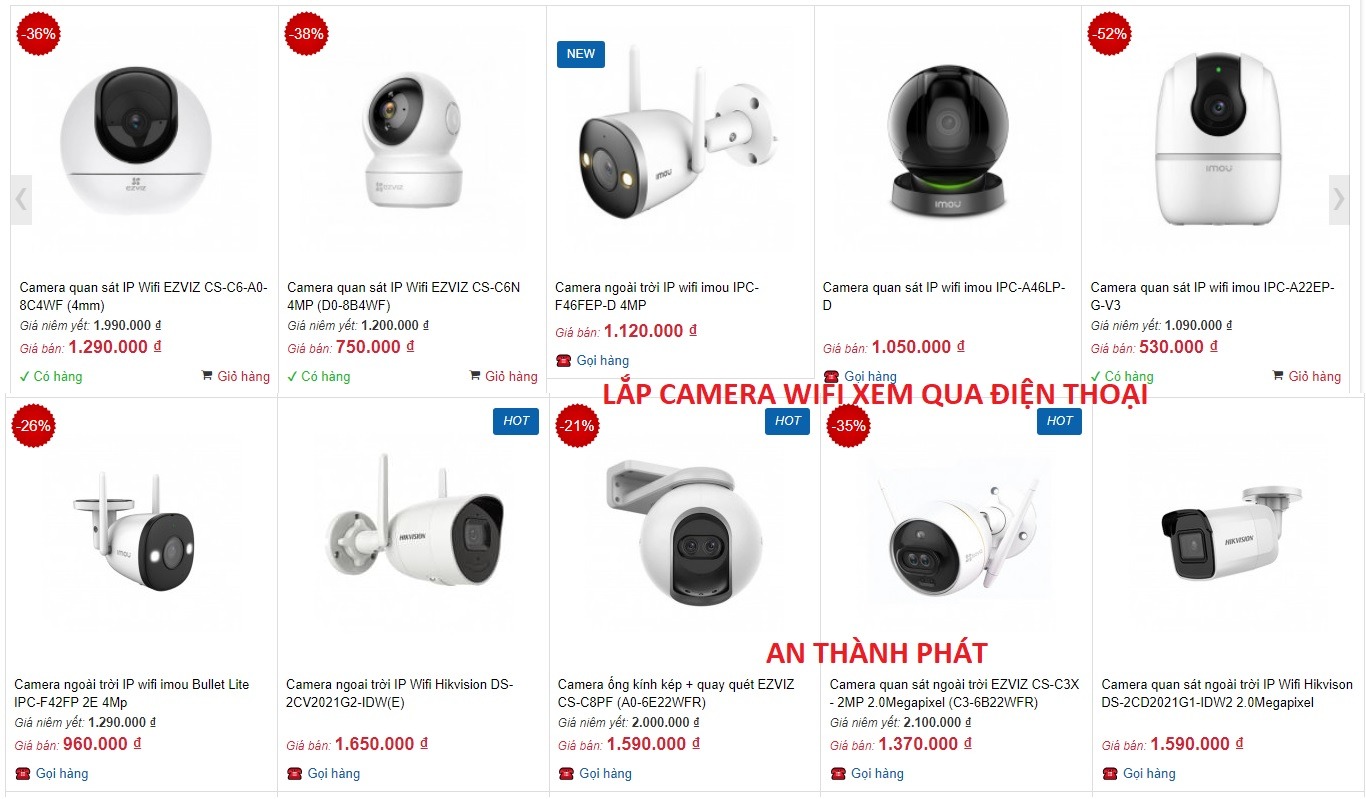 bóa giá lắp camera giám sát qua điện thoại không dây