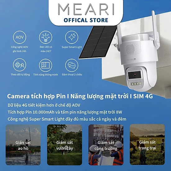 Camera MEARI G1, Camera SIM 4G MEARI G1, Camera ngoài trời MEARI G1, Camera an ninh MEARI G1, Camera pin năng lượng mặt trời MEARI G1, Camera chống nước MEARI G1, Camera IP MEARI G1