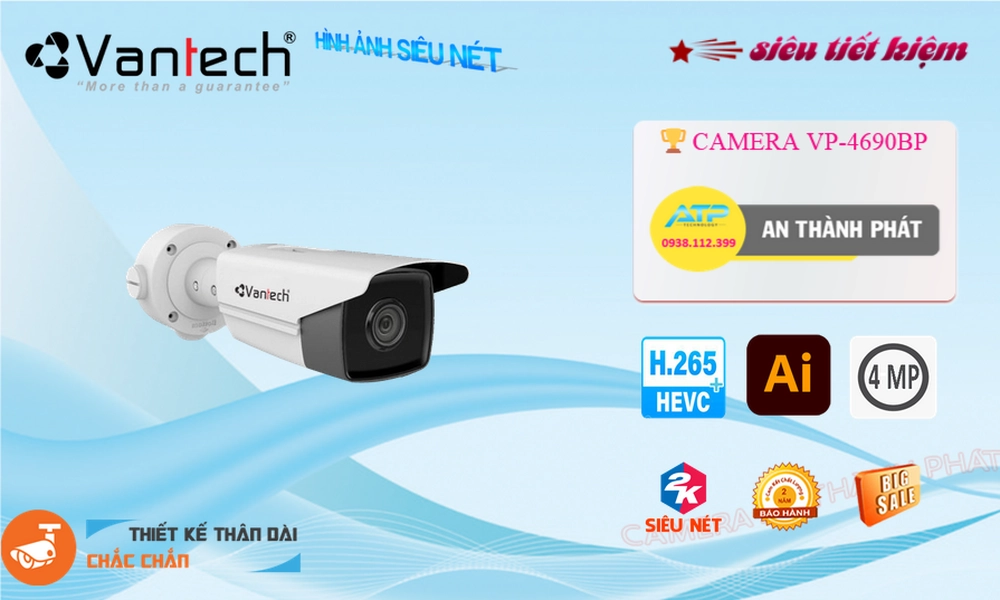 VP-4690BP Camera Cấp Nguồ Qua Dây Mạng VanTech