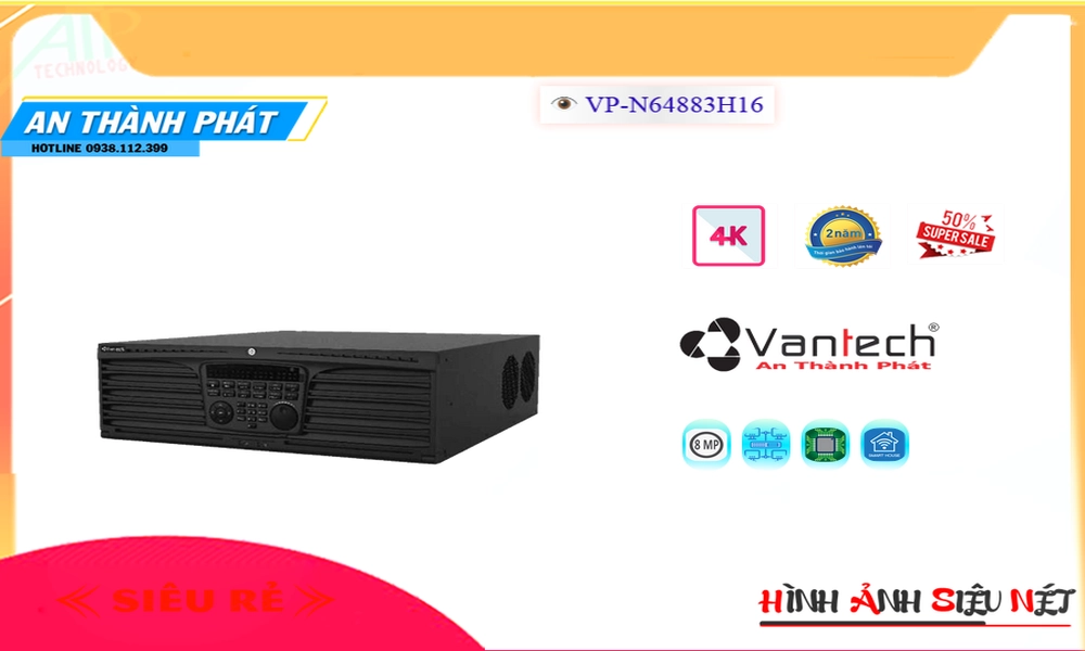 VP-N64883H16 Đầu Ghi VanTech VP-N64883H16 Đầu Ghi VanTech