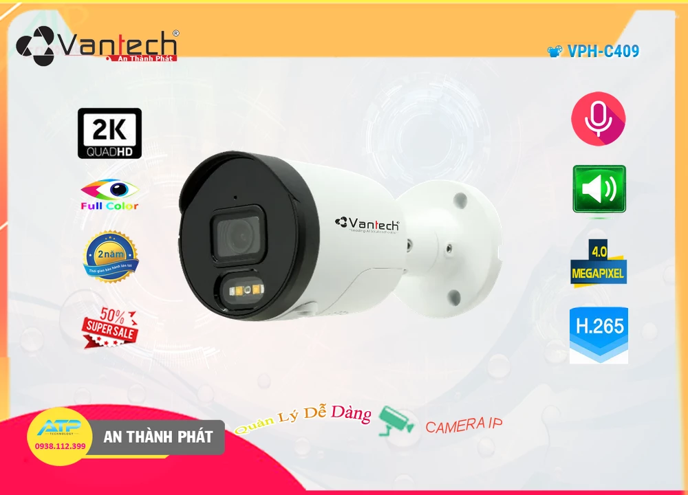 Camera An Ninh  VanTech VPH-C409 Hình Ảnh Đẹp