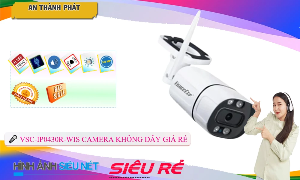 Camera IP Wifi Ngoài Trời VSC-IP0430R-WIS Camera IP Wifi Ngoài Trời VSC-IP0430R-WIS