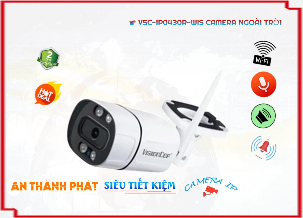 Camera IP Wifi Ngoài Trời VSC-IP0430R-WIS Camera IP Wifi Ngoài Trời VSC-IP0430R-WIS