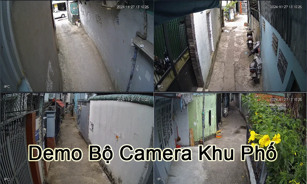 demo thực tế bộ camera giám sát khu phố giá thành rẻ